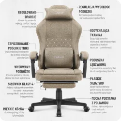 Fotel gamingowy Cabro C503 Beżowy Tkanina